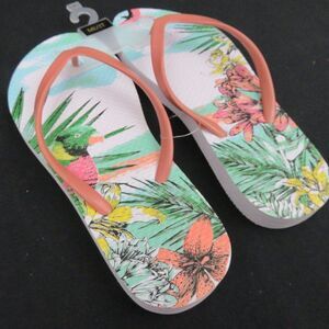 Parrot Tropical Flowers Pink Flip Flops Sandals